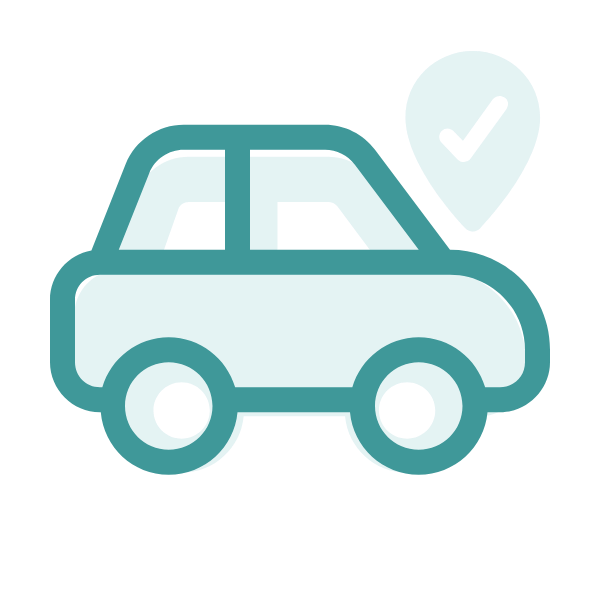 Icon - Car with Location Symbol