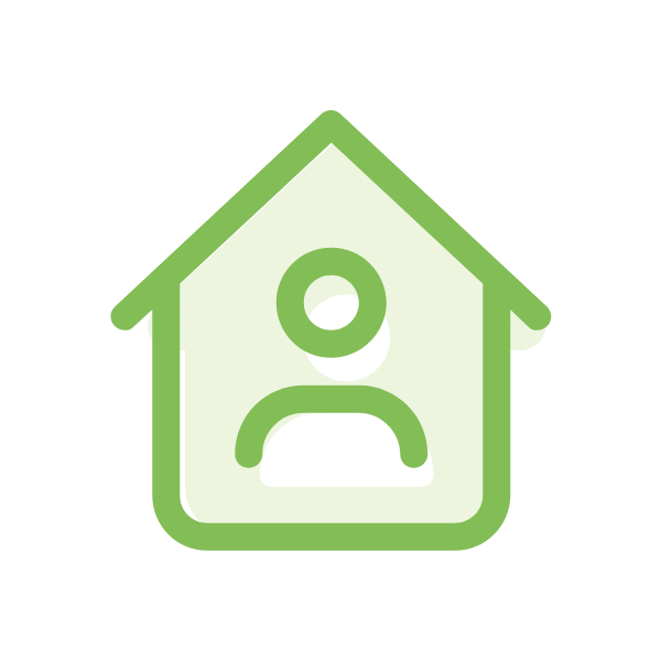 Icon - House symbol with person inside