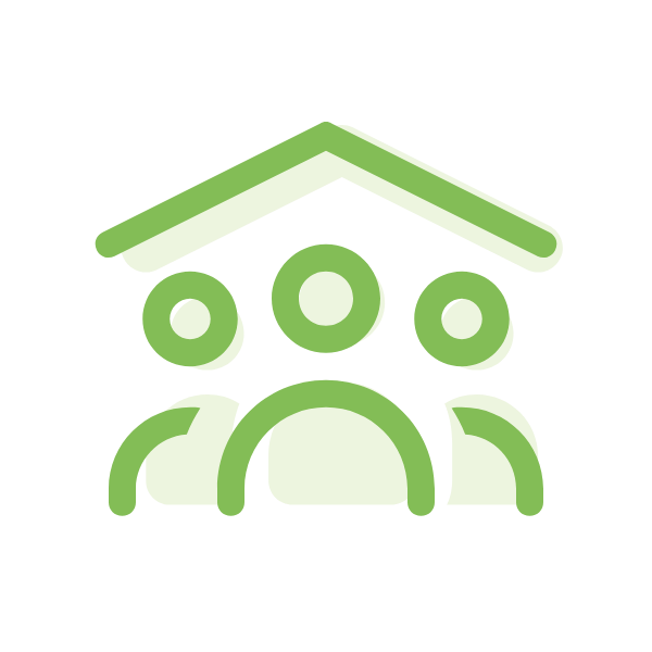 Icon - Group of people under a shelter