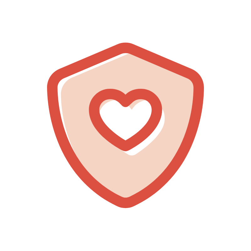 Icon - Shield symbol with heart