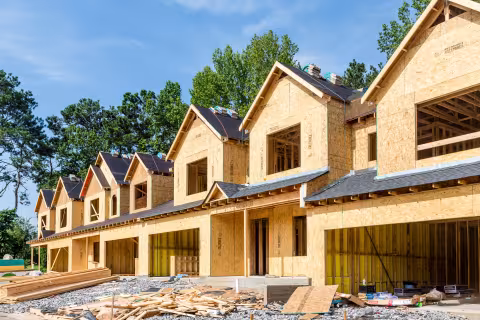 multiple houses being built