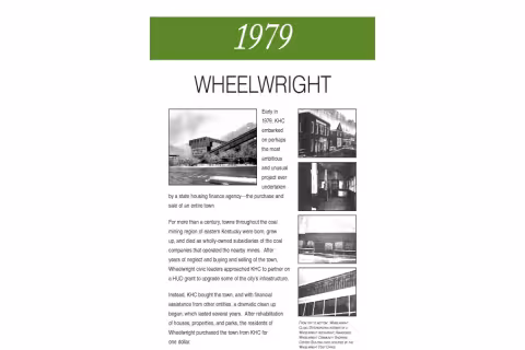 1979 image with text and images of wheelwright building