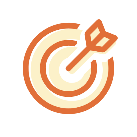 Icon - Dart / bullseye symbol with arrow.