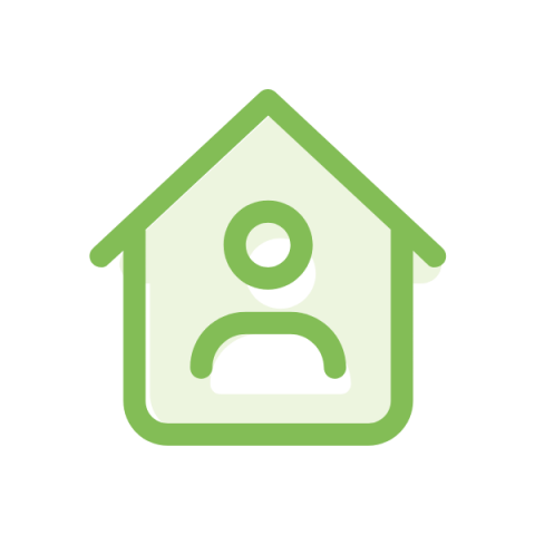 Icon - House symbol with person inside